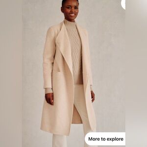 J. Mclaughlin Iryna Wool Blend Belted Cream Size XL NWOT